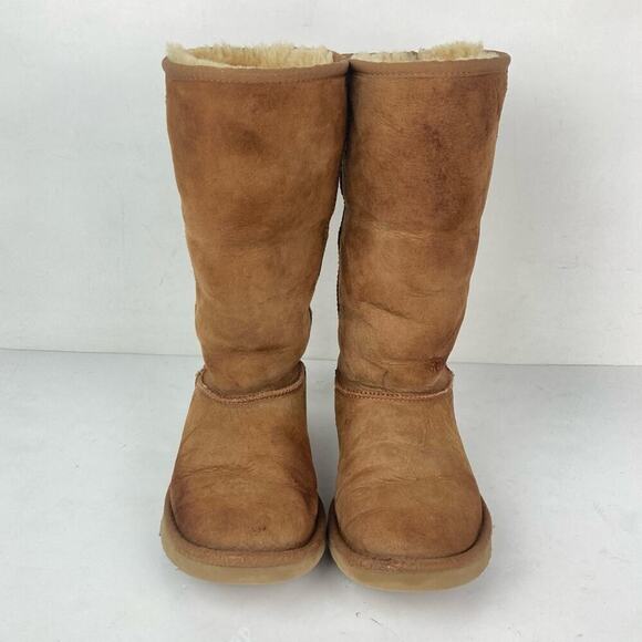UGG Classic Chestnut Brown Boots Size 5 Genuine Leather/Sheepskin - Picture 4 of 14